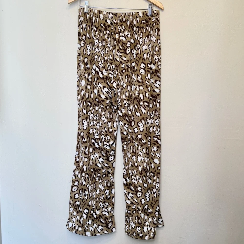 Love Ryan | Leopard Print Lounge Pull On Athleisure Wide Leg Palazzo Pants - Picture 3 of 8